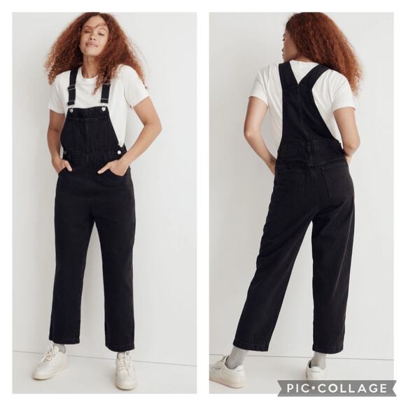 Madewell Pants - Madewell Straight Leg Overalls Black Lunar Wash Size Large